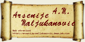 Arsenije Maljukanović vizit kartica